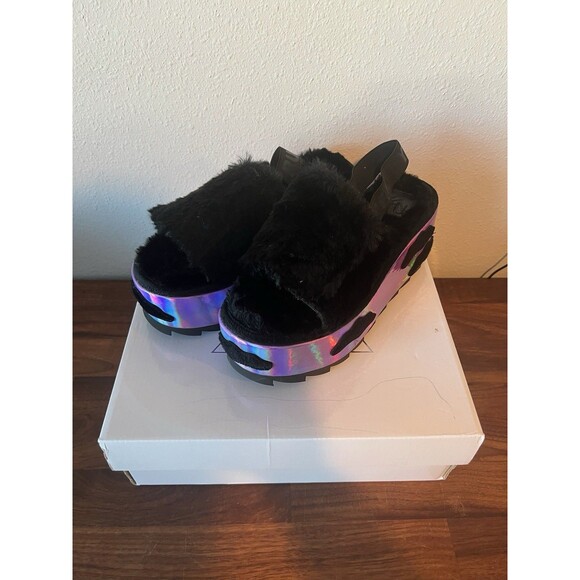 Stylish Black and Iridescent Women's Platform Shoes - Picture 3 of 13